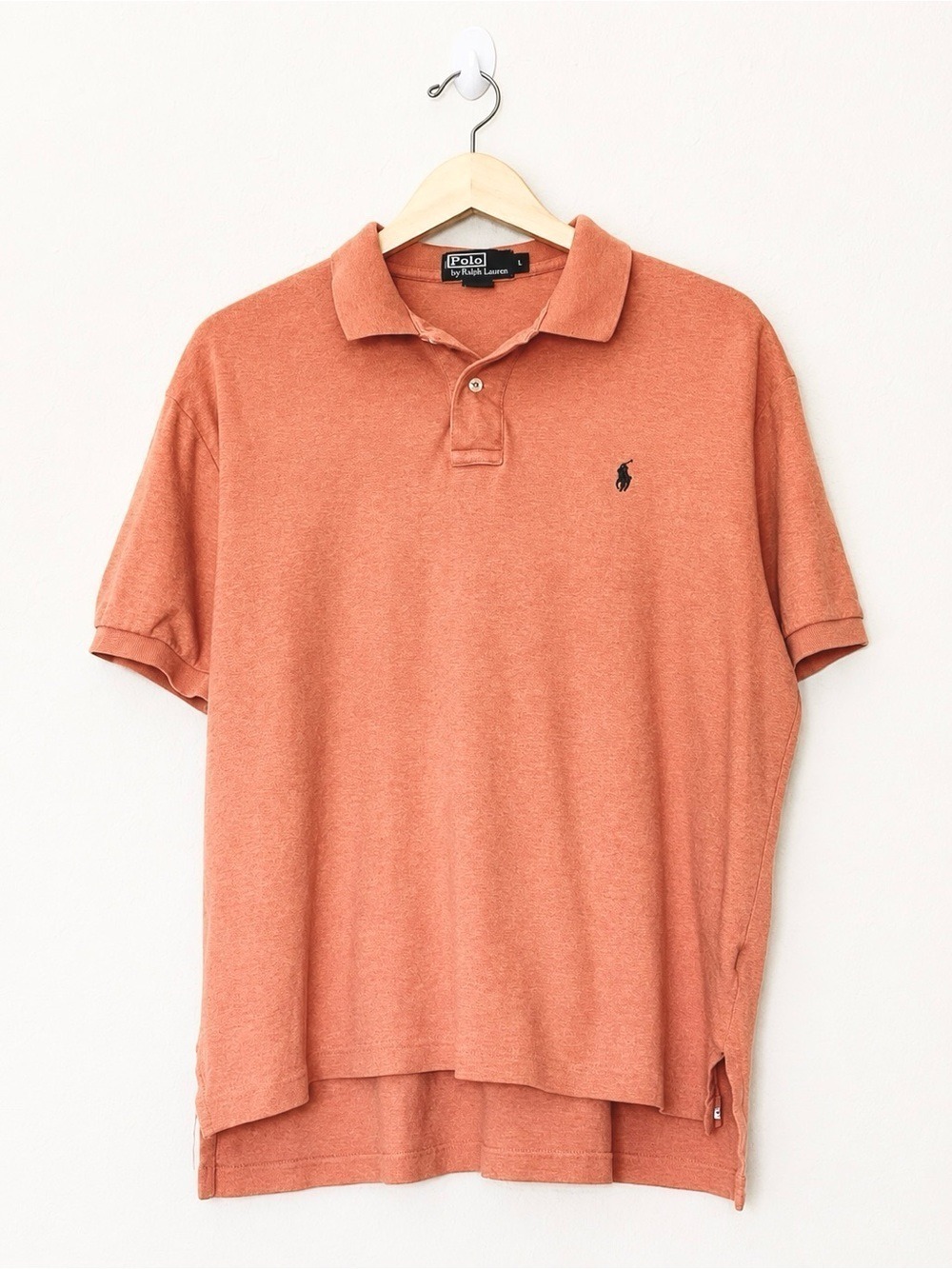 Polo Ralph Lauren Orange Heather Cotton Polo Shirt Pony Logo Men’s Large Preppy